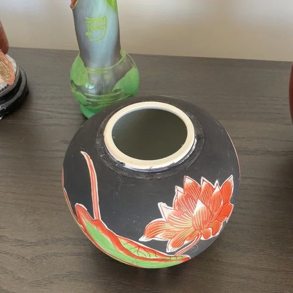 Ginger jar/ vase floral made in Japan pottery vintage